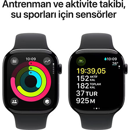 Apple Watch Series 10 Gps 46MM Jet Black Aluminium Case With Black Sport Band