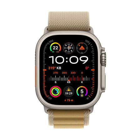 Apple Watch Ultra 2 GPS + Cellular 49 mm Natürel Titanyum Kasa ve Uçuk Kahve Alpine Loop - Küçük Boy (MX4E3TU/A)