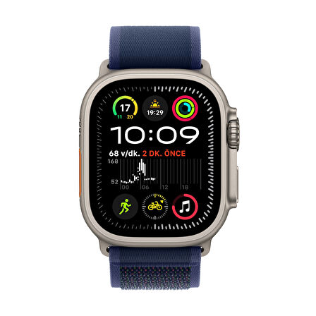 Apple Watch Ultra 2 GPS + Cellular 49 mm Natürel Titanyum Kasa ve Mavi Trail Loop - M/L (MX4L3TU/A)