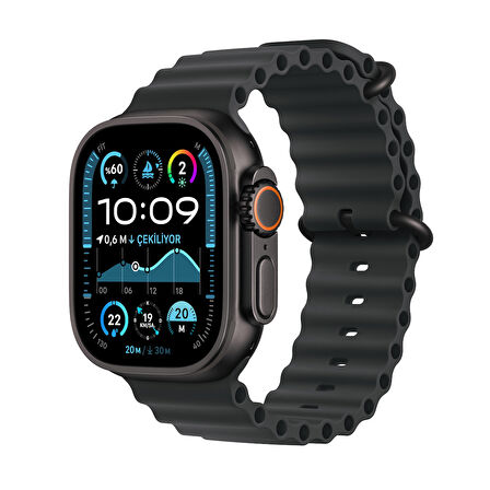 Apple Watch Ultra 2 GPS + Cellular 49 mm Siyah Titanyum Kasa ve Siyah Ocean Kordon (MX4P3TU/A)