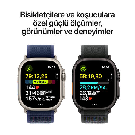Apple Watch Ultra 2 GPS + Cellular 49 mm Siyah Titanyum Kasa ve Siyah Titanyum Milano Loop - Küçük Boy (MX4W3TU/A)