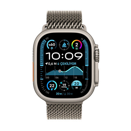 Apple Watch Ultra 2 GPS + Cellular 49 mm Natürel Titanyum Kasa ve Natürel Titanyum Milano Loop - Orta Boy (MX5R3TU/A)