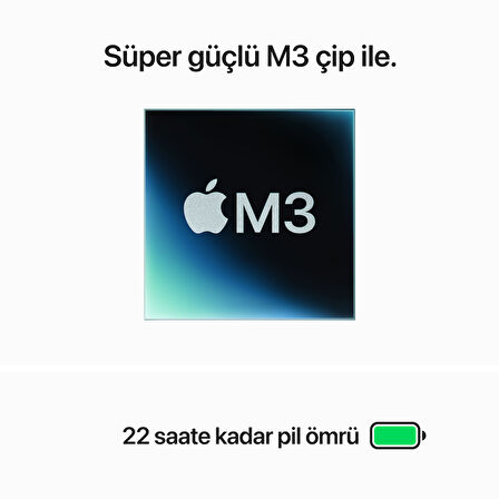 MacBook Pro 14 inç M3 Çip 8CPU 10GPU 16GB Bellek 1TB SSD MXE03TU/A - Uzay Grisi