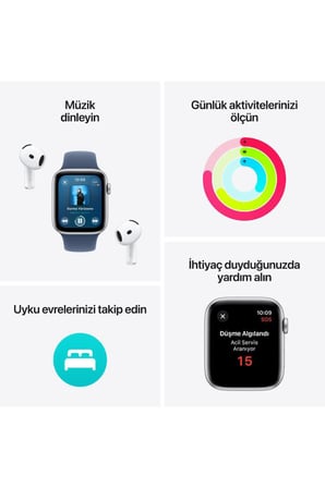 Apple Watch SE GPS 40mm Starlight Aluminium Case with Starlight Sport Band - S/M KUTUSU AÇIK SIFIR