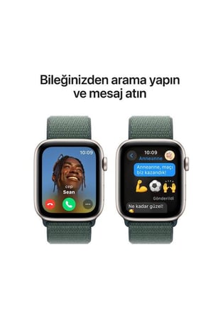 Apple Watch SE 2 2023 GPS 40mm Yıldız Işığı Alüminyum Kasa ve Göl Yeşili Spor Loop Kordon Akıllı Saat - Teşhir