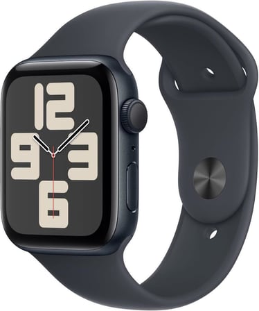 Apple Watch SE 2 GPS 44mm Gece Yarısı Alüminyum Kasa ve Spor Kordon Akıllı Saat - Teşhir