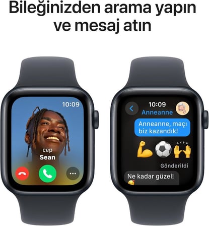 Apple Watch SE 2 GPS 44mm Gece Yarısı Alüminyum Kasa ve Spor Kordon Akıllı Saat - Teşhir