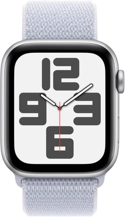 Apple Watch SE 2 2023 GPS 44mm Gümüş Rengi Alüminyum Kasa ve Bulut Mavisi Spor Loop Kordon Akıllı Saat - Teşhir