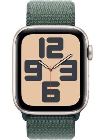 Apple Watch SE 2 2023 GPS 44mm Yıldız Işığı Alüminyum Kasa ve Göl Yeşili Spor Loop Kordon Akıllı Saat - Teşhir