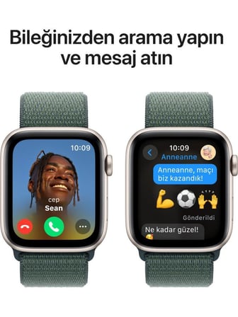 Apple Watch SE 2 2023 GPS 44mm Yıldız Işığı Alüminyum Kasa ve Göl Yeşili Spor Loop Kordon Akıllı Saat - Teşhir