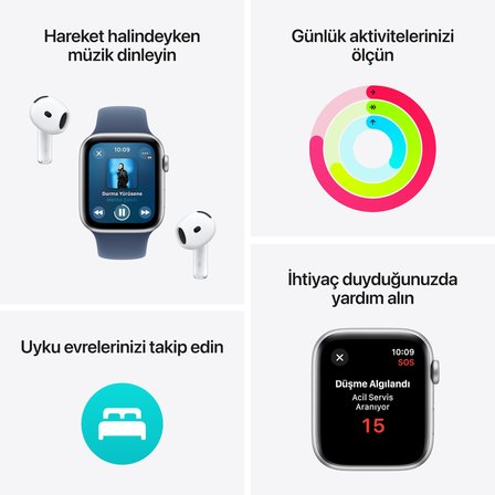 Apple Watch SE GPS + Cellular 40 mm Gece Yarısı Alüminyum Kasa ve Mürekkep Moru Spor Loop (MXGA3TU/A)
