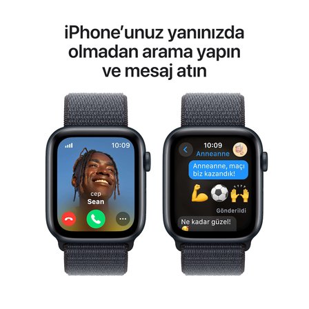 Apple Watch SE GPS + Cellular 40 mm Gece Yarısı Alüminyum Kasa ve Mürekkep Moru Spor Loop (MXGA3TU/A)