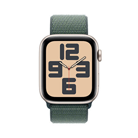 Apple Watch SE GPS + Cellular 40 mm Yıldız Işığı Alüminyum Kasa ve Göl Yeşili Spor Loop (MXGH3TU/A)