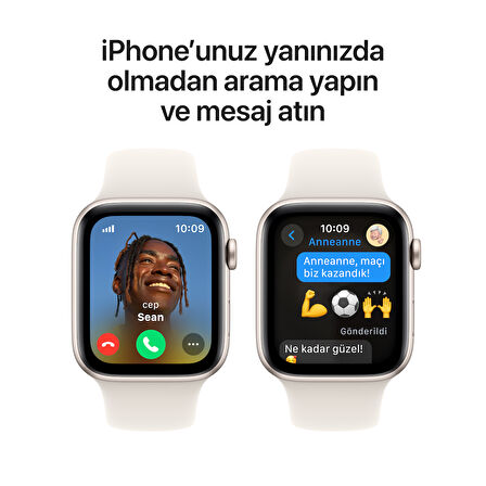 Apple Watch SE GPS + Cellular 40 mm Yıldız Işığı Alüminyum Kasa ve Yıldız Işığı Spor Kordon - S/M (MXGJ3TU/A)