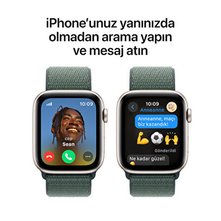 Apple Watch SE GPS + Cellular 44 mm Yıldız Işığı Alüminyum Kasa ve Göl Yeşili Spor Loop (MXGV3TU/A)
