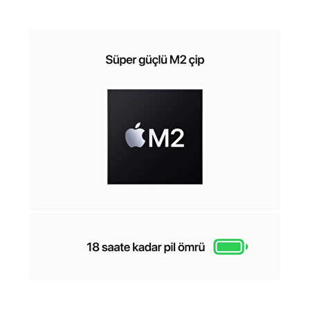 MacBook Air 13 inç M2 Çip 8 Çekirdek CPU 8 Çekirdek GPU 16 GB RAM 256 GB Gümüş - (MC7V4TU/A)