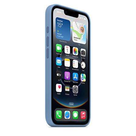 iPhone 16e için Silikon Kılıf - Buz Mavisi - (MD3Q4ZM/A)