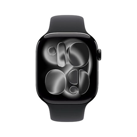 Apple Watch Series 11 GPS 46mm Jet Black Aluminium Case with Black Sport Band - S/M