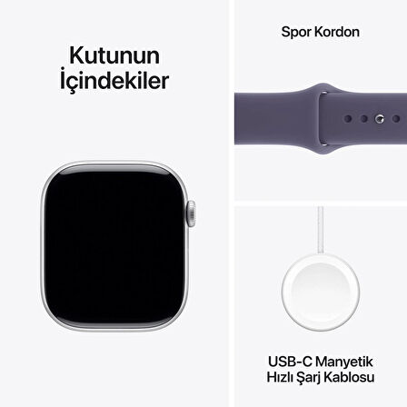 Apple Watch Series 11 GPS 46mm Silver Aluminium Case with Purple Fog Sport Band - M/L