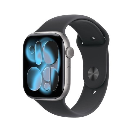  Apple Watch Series 11 GPS + Cellular 46mm Space Grey Aluminium Case with Black Sport Band - S/M