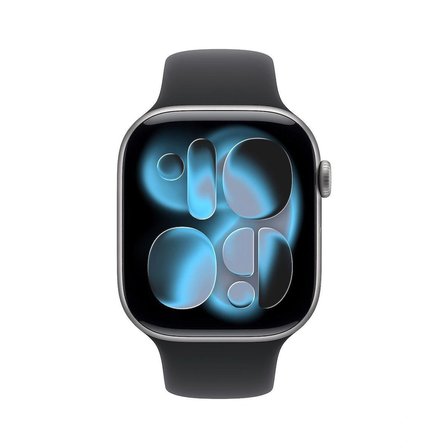  Apple Watch Series 11 GPS + Cellular 46mm Space Grey Aluminium Case with Black Sport Band - S/M