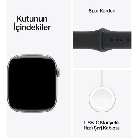  Apple Watch Series 11 GPS + Cellular 46mm Space Grey Aluminium Case with Black Sport Band - S/M