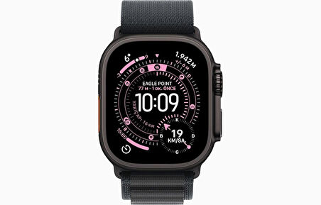 Apple Watch Ultra 3 GPS + Cellular 49mm Black Titanium Case with Black Alpine Loop - Large