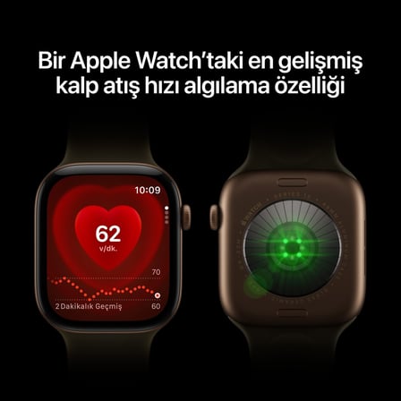 Apple Watch Series 12 Gps, 46 mm Siyah Alüminyum Kasa ve Siyah Spor Kordon - S/m