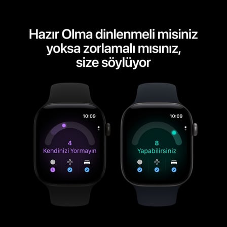 Apple Watch Series 12 Gps, 46 mm Siyah Alüminyum Kasa ve Siyah Spor Kordon - S/m