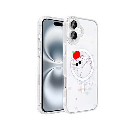 Gpack iPhone 16 uyumlu Kılıf Folk M-Safe Şarj Özellikli Şeffaf Desenli