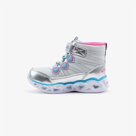 Skechers Heart Lights Küçük Kız Çocuk Gri Işıklı Bot