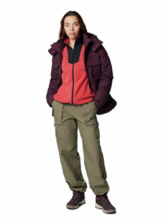 Columbia 2085311602_AL0684 Kırmızı Dik Yaka Normal Düz Kadın Polar Sweatshırt
