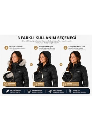 Columbia Rose Lodge FS Down Omni-Heat Kadın Kaz Tüyü Mont XK1686-010