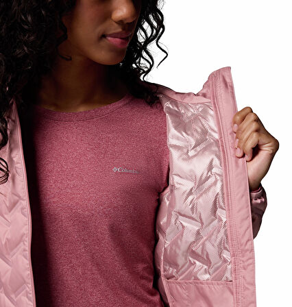 COLUMBİA Kadın Marka Logolu Full Fermuarlı Kışlık Kullanıma Uygun Pembe Mont 2088251659 659