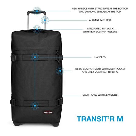 Eastpak Transit'r M Black Valiz EK0A5BA8008