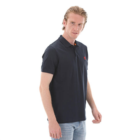 B0A26N44331-R Timberland Pique Short Sleeve Polo Erkek T-Shirt Lacivert