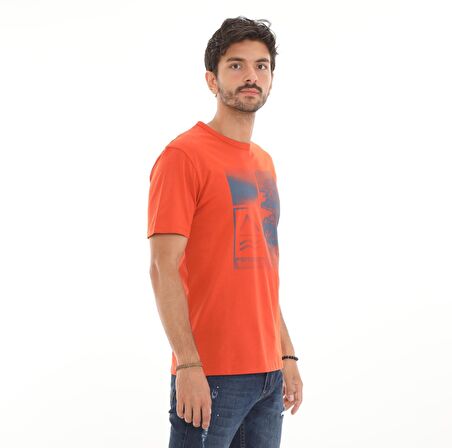 B0A2N1HCL71-R Timberlandss Back Gr Tee Erkek T-Shirt Turuncu