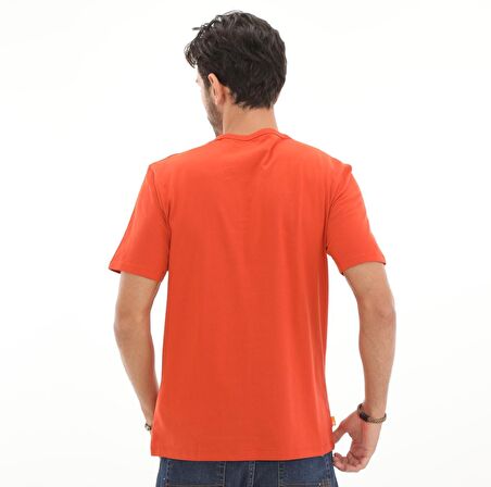 B0A2N1HCL71-R Timberlandss Back Gr Tee Erkek T-Shirt Turuncu