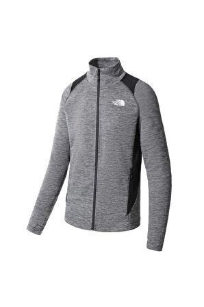 AO Midlayer Tam Fermuarlı Erkek Polar Gri/Siyah