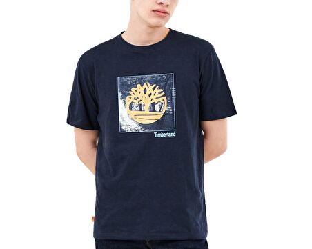 Timberland Ss Fabric Graphic Tee Erkek Günlük Tişört TB0A26T34331 Lacivert