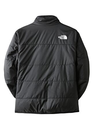 The North Face Siyah Erkek Çocuk Fermuarlı Düz Çift Taraflı Mont NF0A7UMRJK31 G REVERSIBLE MOSSBUD J