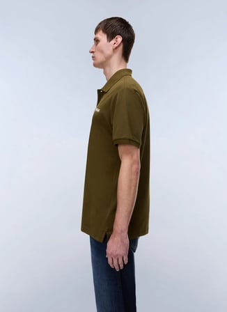 Napapijri E-SMALL BOX SS-NP0A88TQG3A1 Kahve Erkek Polo T-Shirt