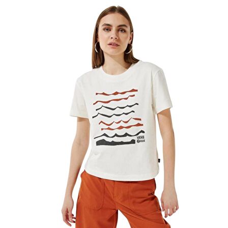 Vans Textured Waves Ss Boxy Tee Krem T-Shirt