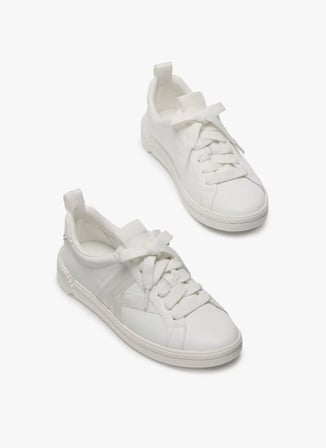 Beyaz Kadın Deri Sneaker KG693