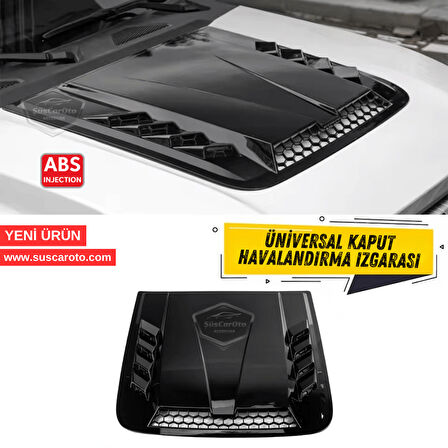 Üniversal Her Araca Uyumlu Geniş Büyük Boy Kaput Üstü Havalandırma Izgarası Tavan Vent Air Scoop İthal Petekli 51 x 47 cm