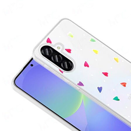 Gpack Samsung Galaxy A36 uyumlu Kılıf Şeffaf Folk Sert Kapak Figürlü