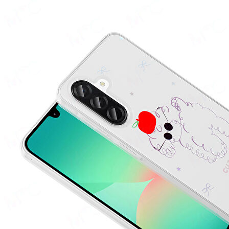Gpack Samsung Galaxy A56 uyumlu Kılıf Şeffaf Folk Sert Kapak Figürlü