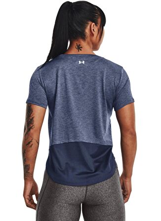 Under Armour Yuvarlak Yaka Düz Mor - Beyaz Kadın T-Shirt 1366129 UA Tech Vent SS