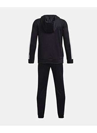 Under Armour Siyah Erkek Çocuk Kapüşonlu Uzun Kollu Dar Paça Bağlamalı Bol Kesim Düz Eşofman Takımı 1376329-001 UA Knit Hooded Track Su