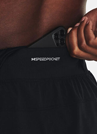 Under Armour 1376508-001-UA LAUNCH PRO 7'' SHORT Siyah Lastikli Bel Normal Düz Erkek Şort